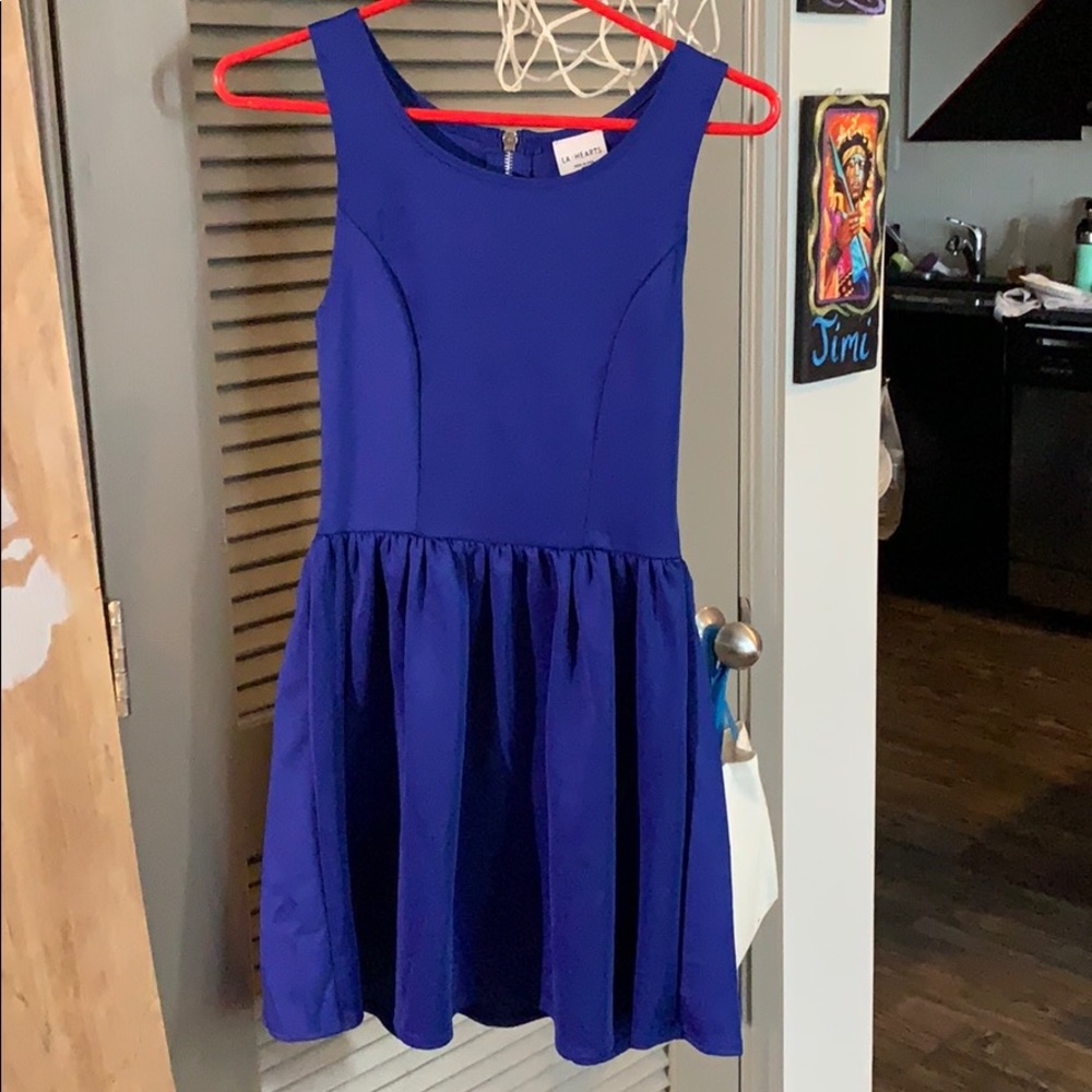 Blue Zip Up Dress